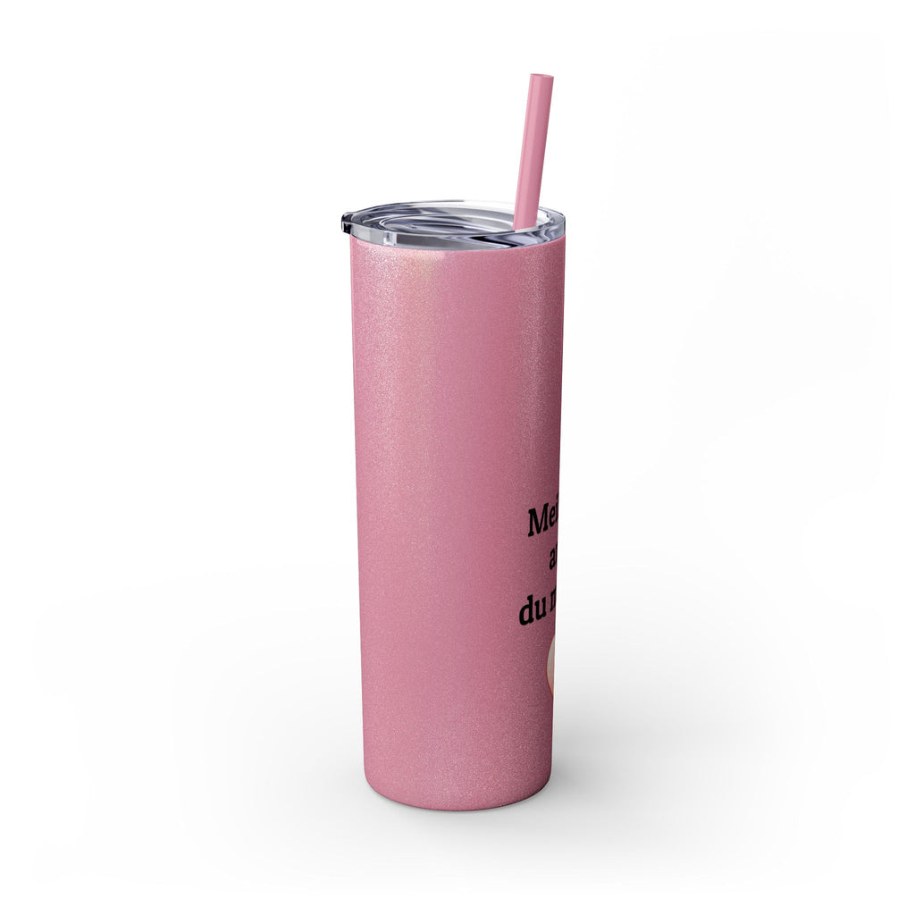 Meilleure amie du monde Skinny Tumbler with Straw, 20oz