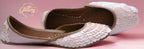 Pink Ethnic Punjabi Leather Jutti with Shell Work | Women's Indian Traditional Wear Mojari | Women's Khussa Shoes | Indian Ballet Flats