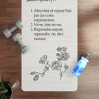 Respirer French Definition Floral Rubber Yoga Mat, Breathe floral Typography Mat