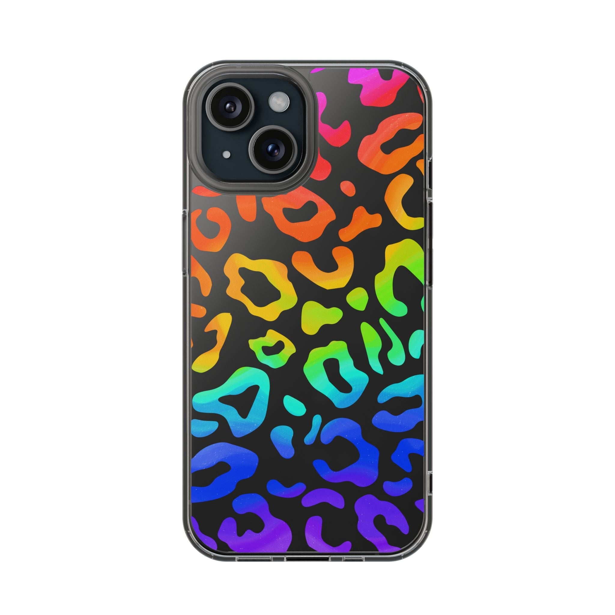 Bespattered Facade Watercolor Rainbow Leopard Clear Case
