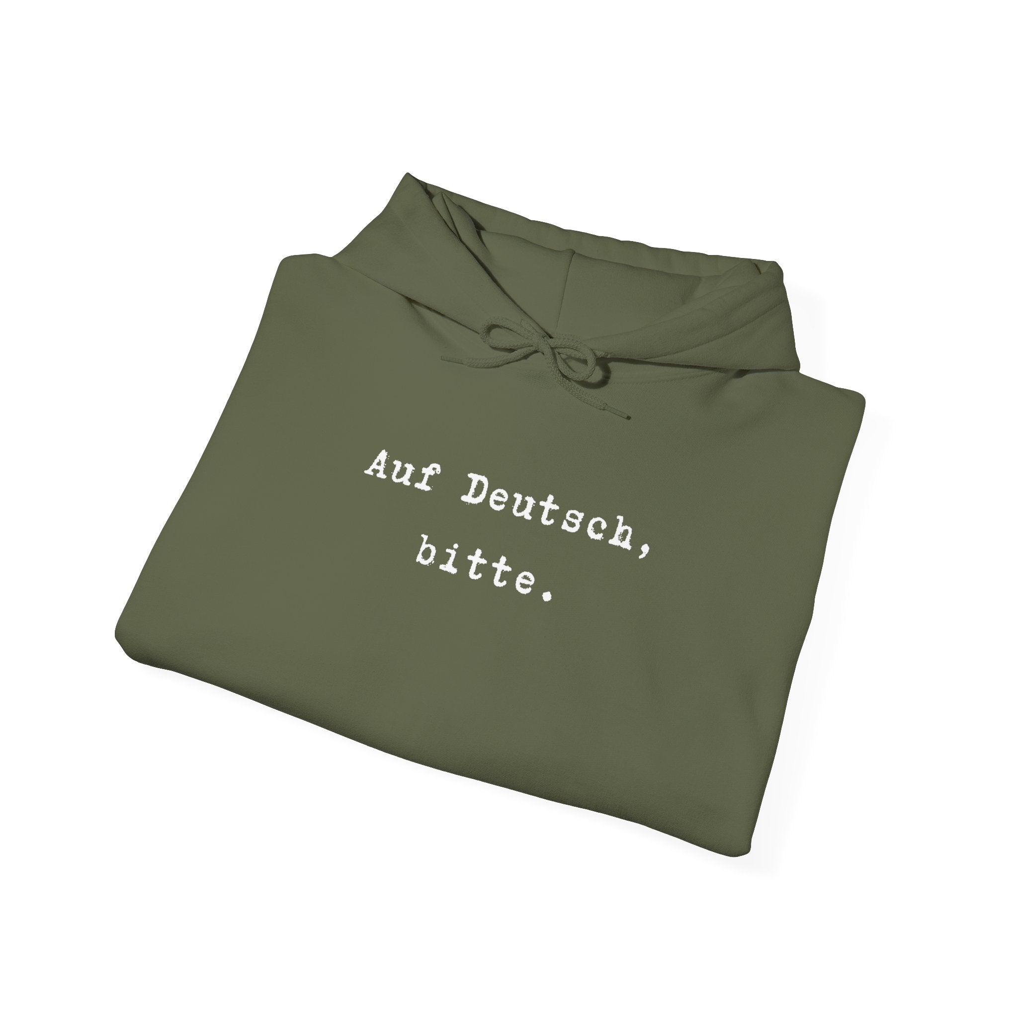 Auf Deutsch bitte Hoodie, Minimal Text Design, German Phrase Pullover
