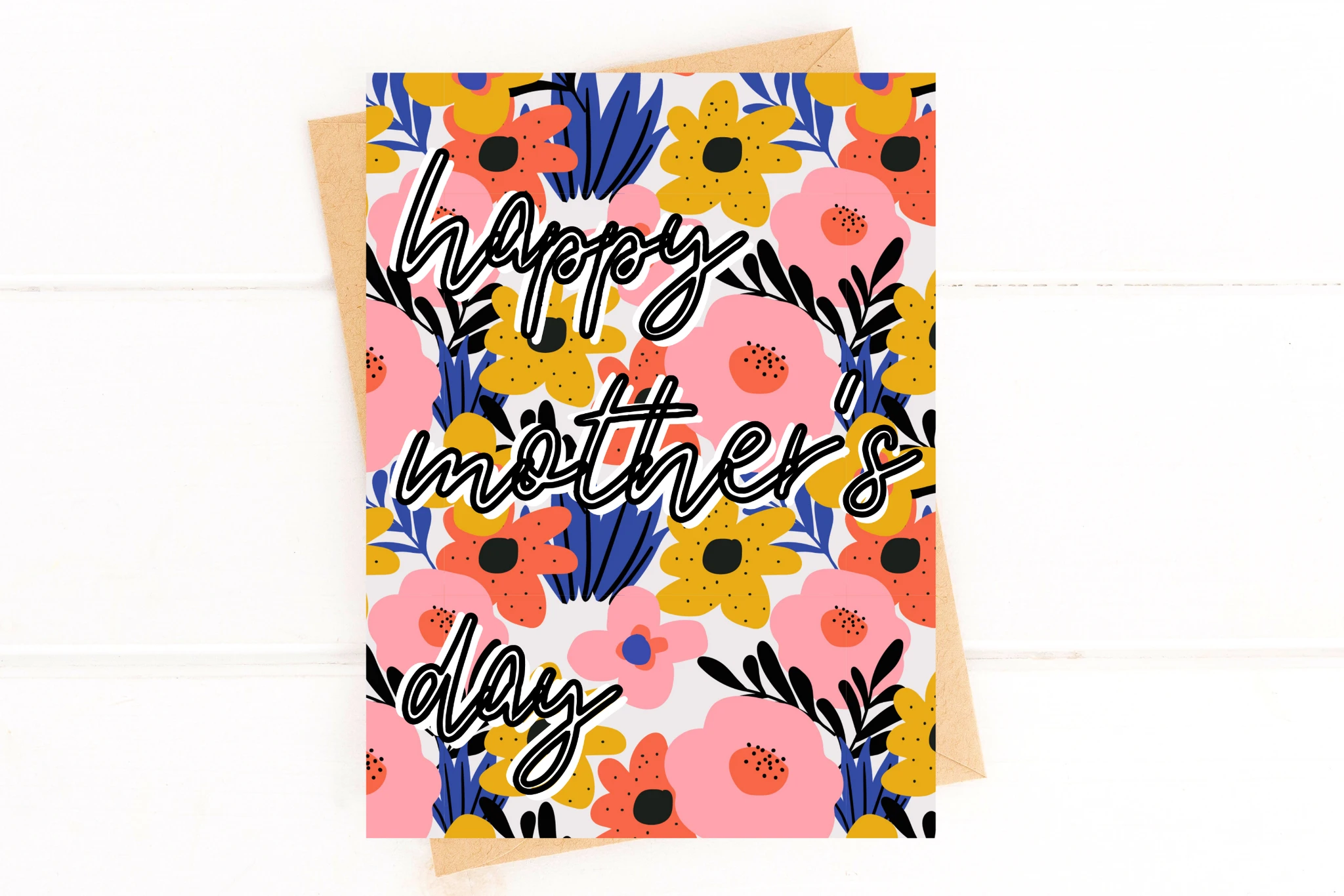 Vibrant Happy Mother's Day Card Floral Mother's Day Card by Five Dot Post