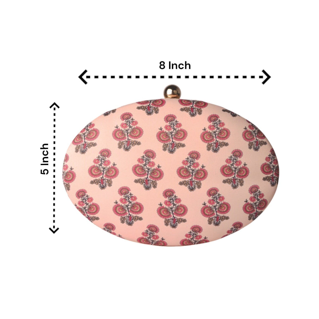 Exclusive Clutch with Flower Print & Metal Change Sling