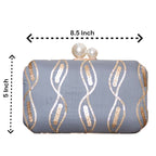 Exclusive Gray Clutch with Sequence Work
