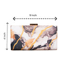 Indian Ethnic Designer White, Gold & Black Marble Print