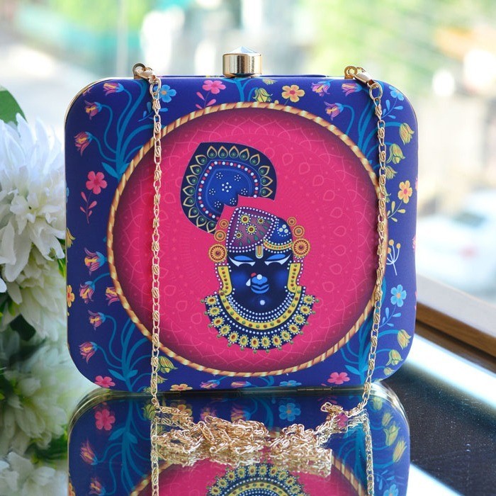 Exclusive Box Clutch with Lord Shrinathji's Portrait
