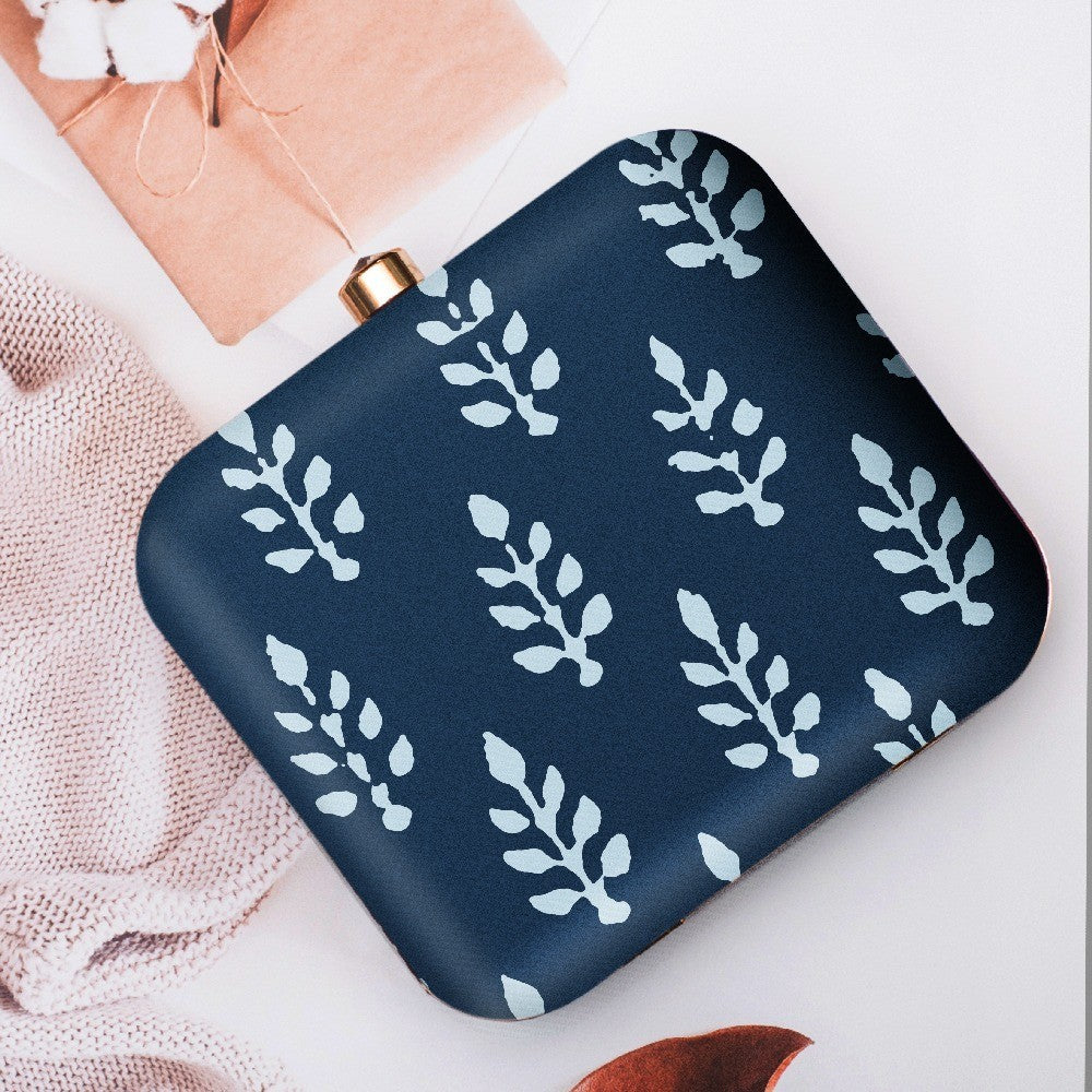 Exclusive Box Clutch with Leaf Design