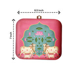 Exclusive Box Clutch with Pichawai & Calf Print