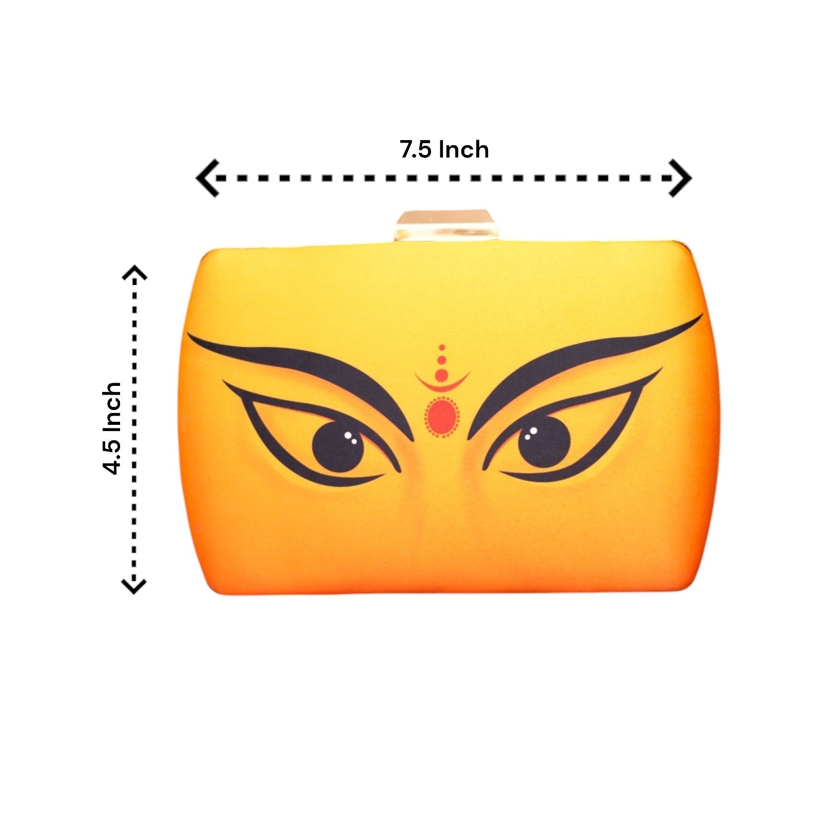 Exclusive Clutch with Durga Eyes Portrait with Chain to Carry