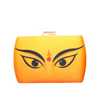 Exclusive Clutch with Durga Eyes Portrait with Chain to Carry