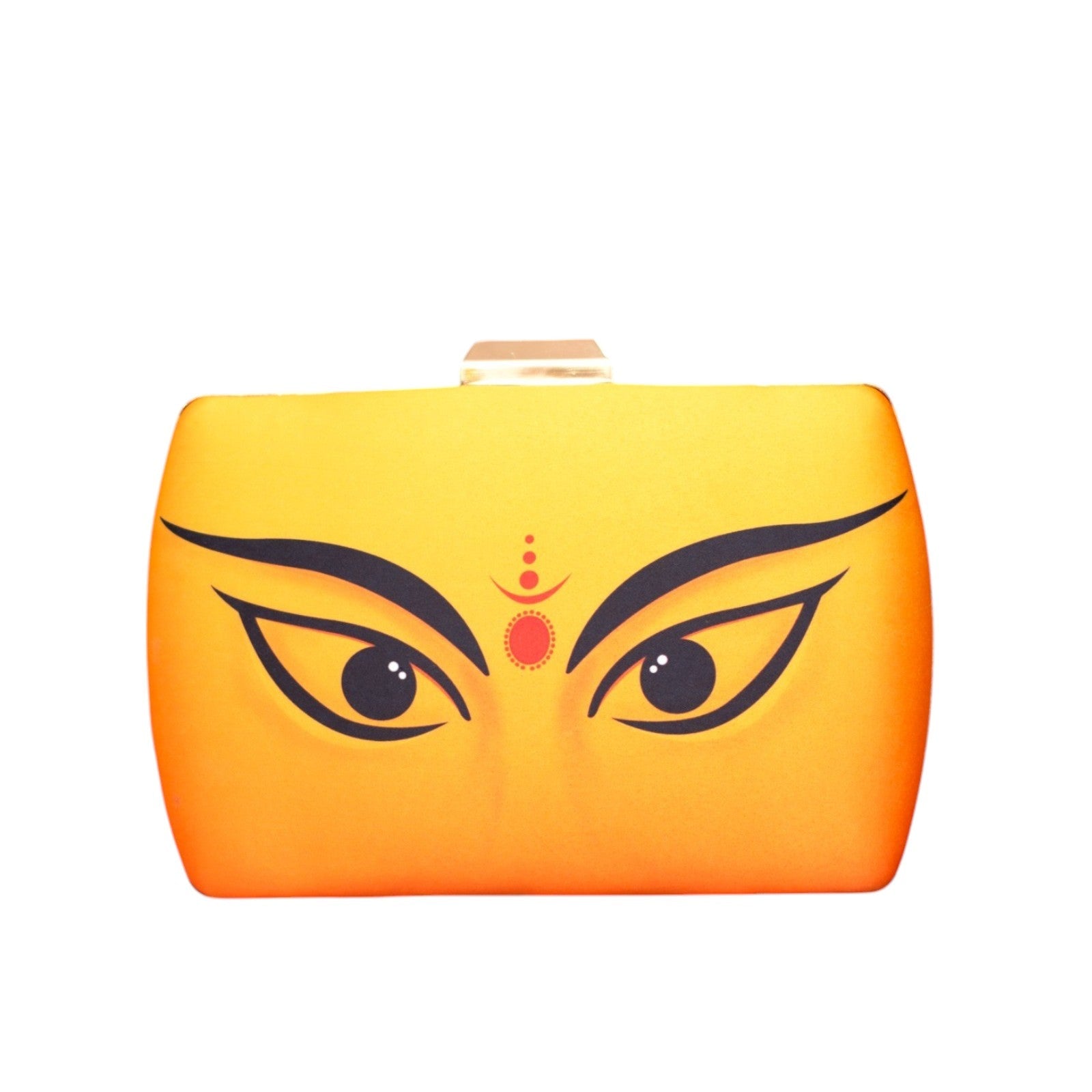 Exclusive Clutch with Durga Eyes Portrait with Chain to Carry