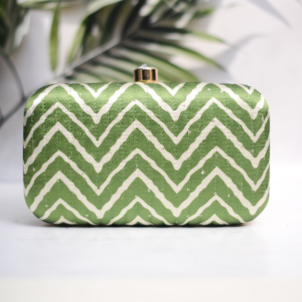 Exclusive Lehariya Green Clutch