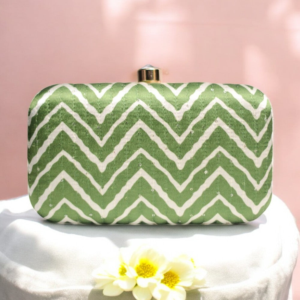 Exclusive Lehariya Green Clutch
