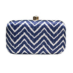Exclusive Navy Blue Lehriya Print Clutch