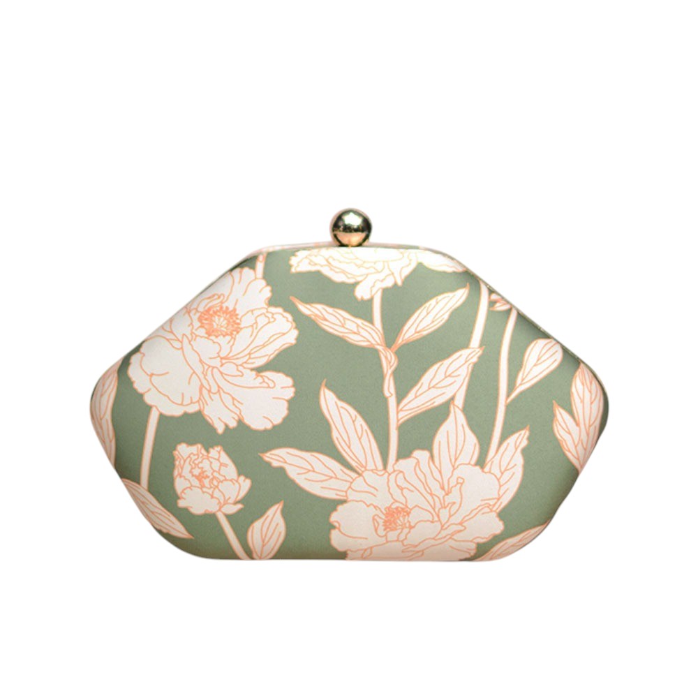 Exclusive Clutch with Unique Shape & Leaf Print