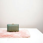 Indian Ethnic Designer Sea Green Zari Work Clutch