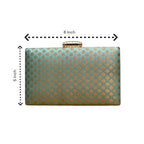 Indian Ethnic Designer Sea Green Zari Work Clutch