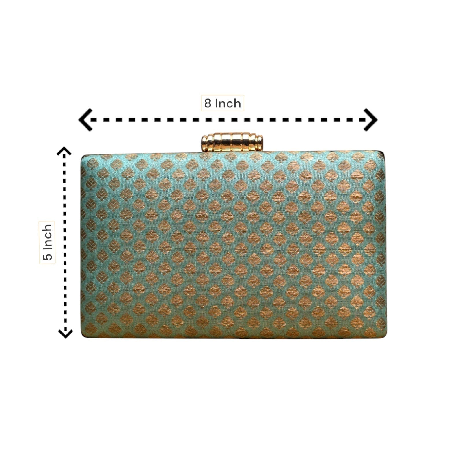 Indian Ethnic Designer Sea Green Zari Work Clutch