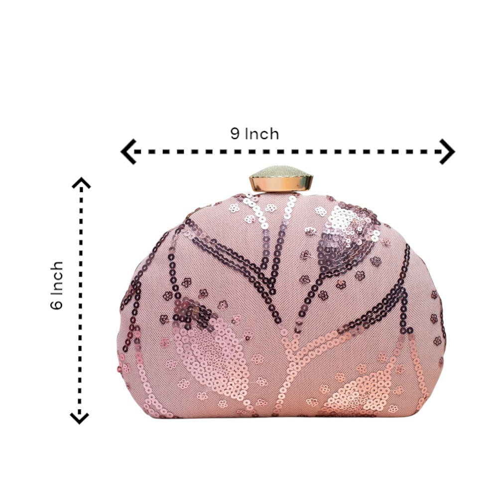 Indian Ethnic Designer Sequence Work Clutch with Unique Shape