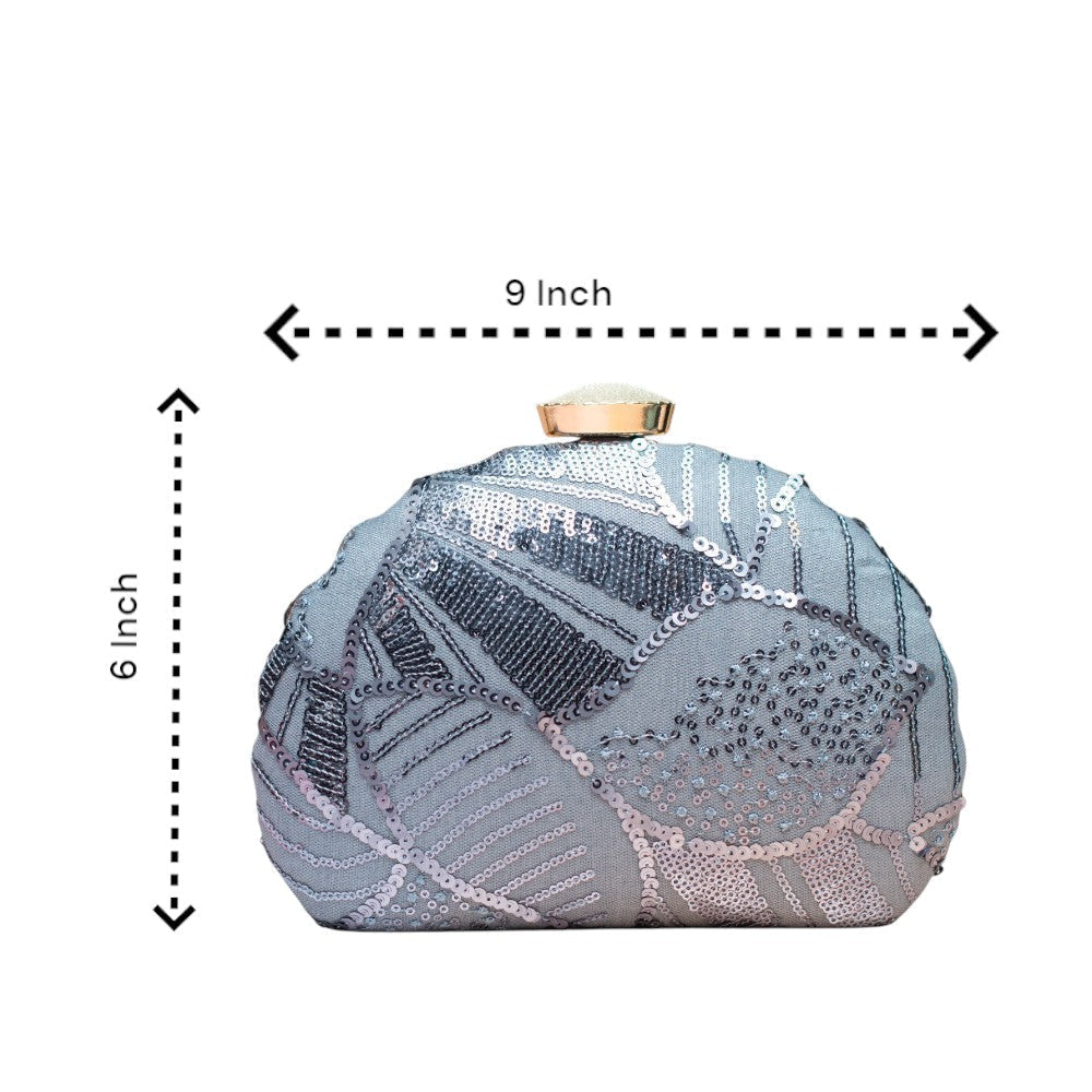Indian Ethnic Designer Sequence Work Clutch with Unique Shape