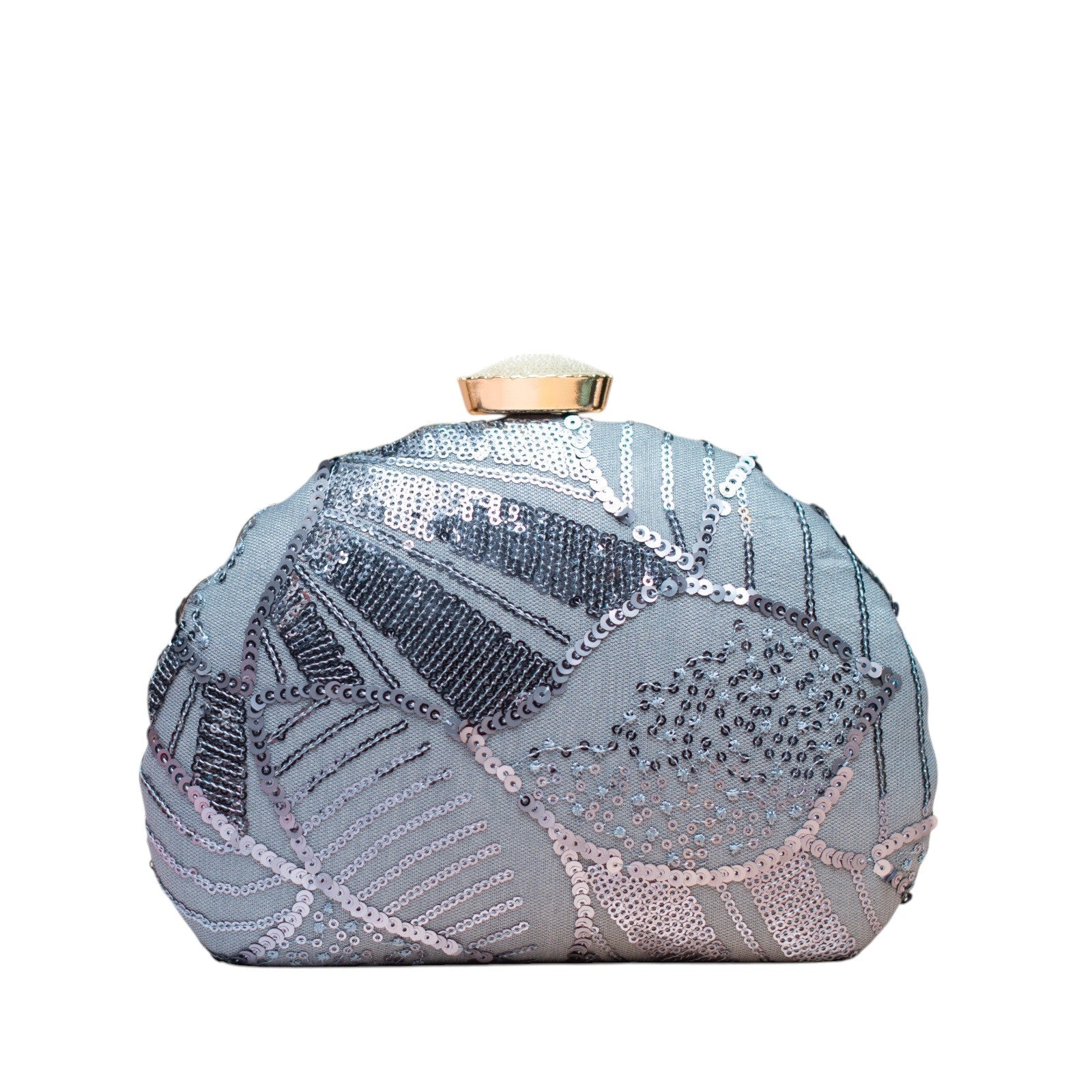 Indian Ethnic Designer Sequence Work Clutch with Unique Shape
