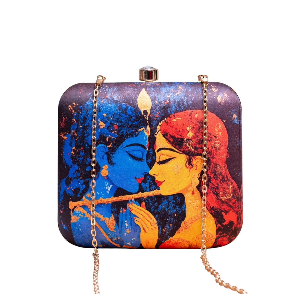 Radha Krishna Print Clutch