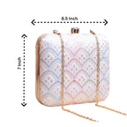 Exclusive White Chikankari Box Clutch