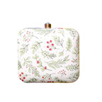 Indian Ethnic Designer Cream Clutch with Cherry & leaf Design
