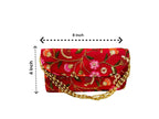 Embroidered Silk Clutch with Pearl Belt