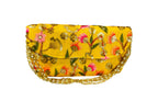 Embroidered Silk Clutch with Pearl Belt