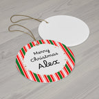 Personalized name "Merry Christmas" Ornament by Printify