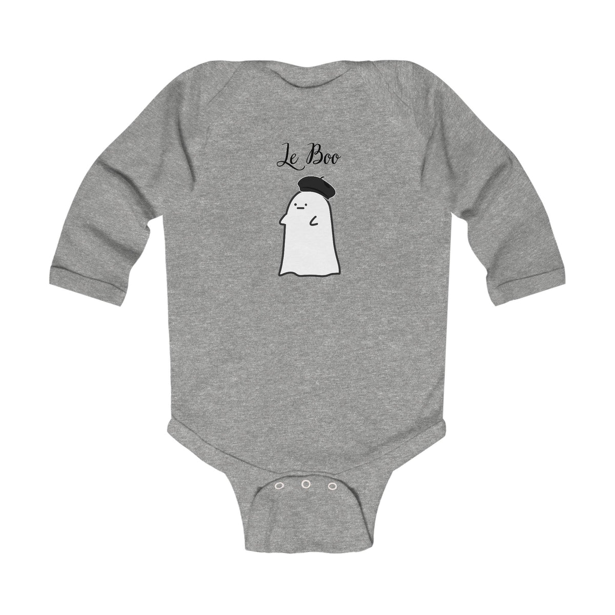 Le Boo cute French Ghost Baby Bodysuit, Cute Minimal Halloween Baby romper