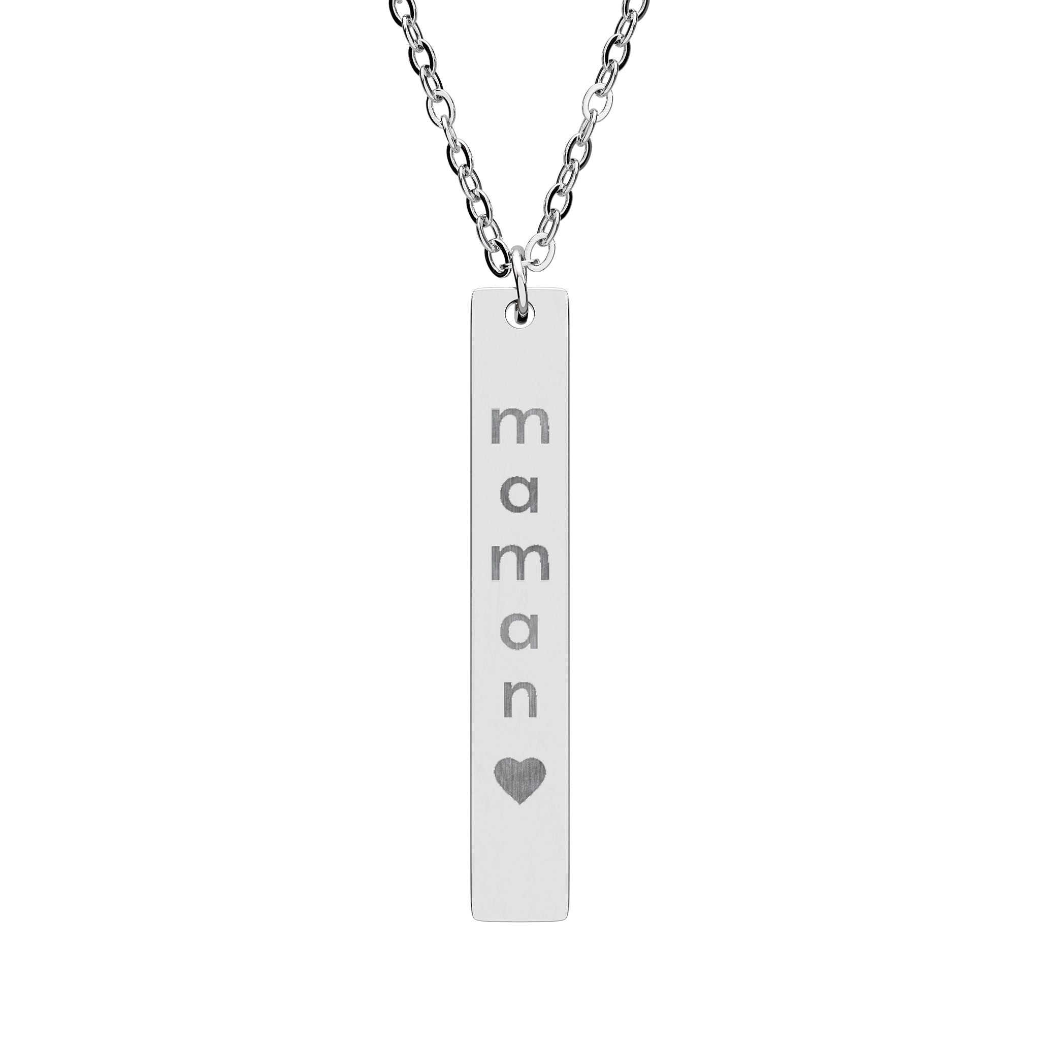 Personalized maman Vertical Bar Necklace, Engraved Jewelry Gift for Moms, Custom Name Necklace, Meaningful Mothers Day Gift, Dainty