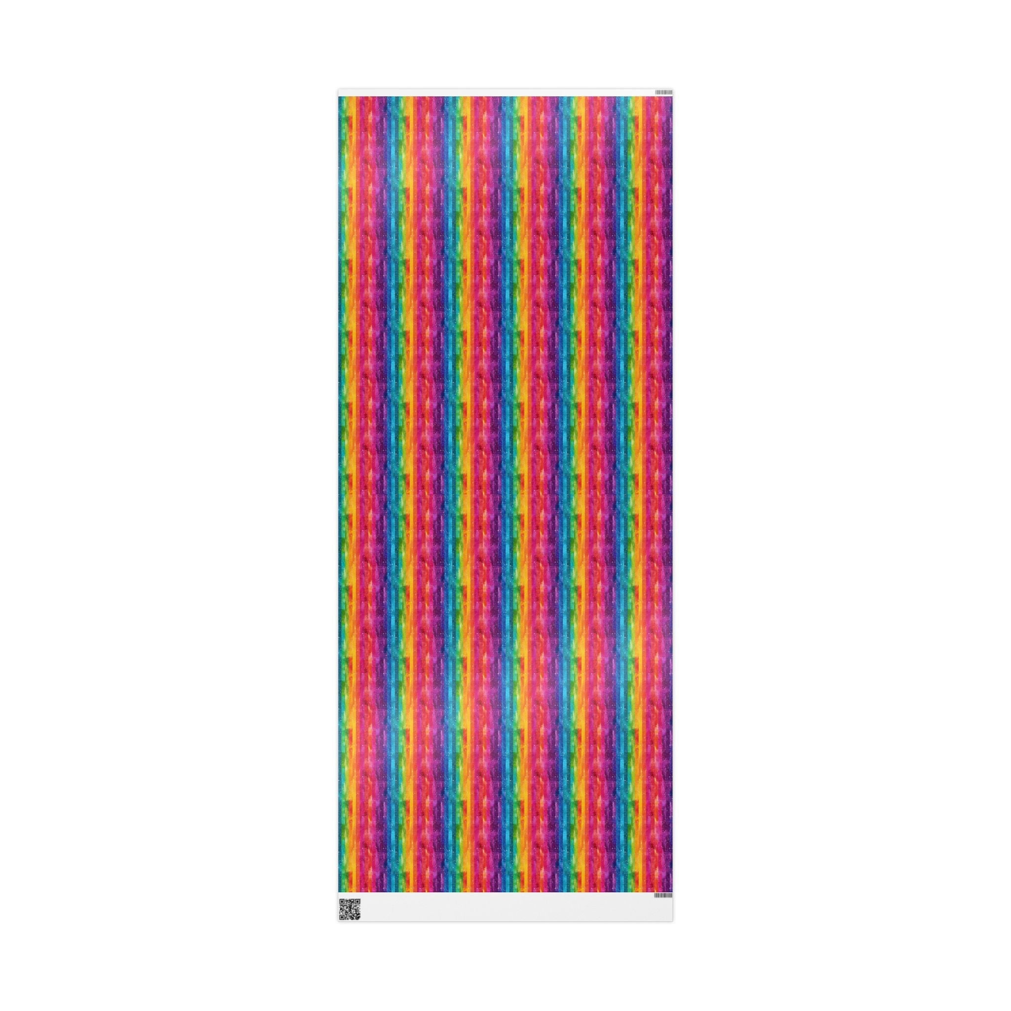 Bespattered Facade Rainbow Stripes Wrapping Paper | Three Sizes | Glossy or Matte