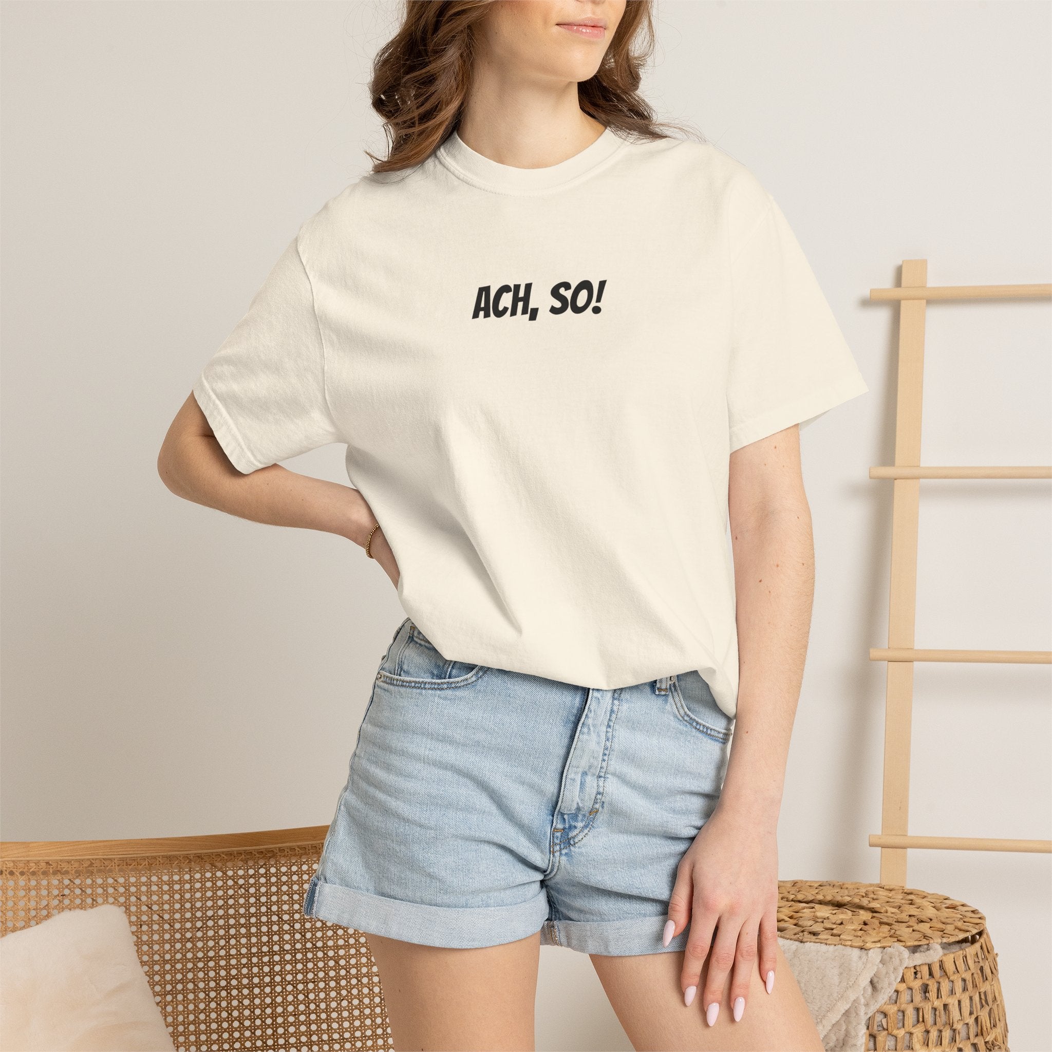 Ach, so! German saying T-Shirt, Minimalist Unisex Retro Phrase Tee