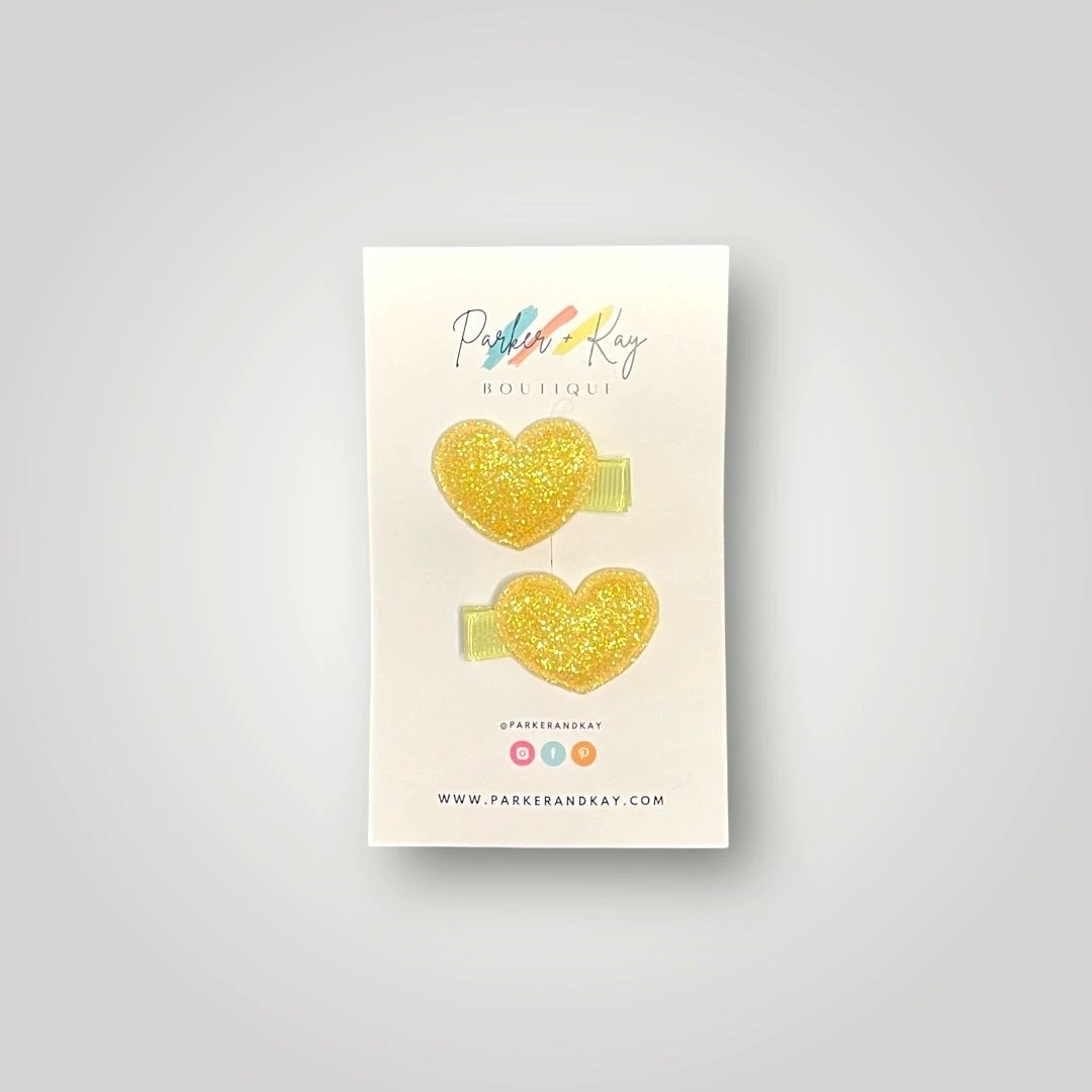 Sparkling Heart Hair Clips by Parker + Kay Creative