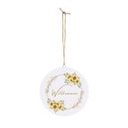 Willkommen Sunflower Welcome Sign for Front Door by Printify