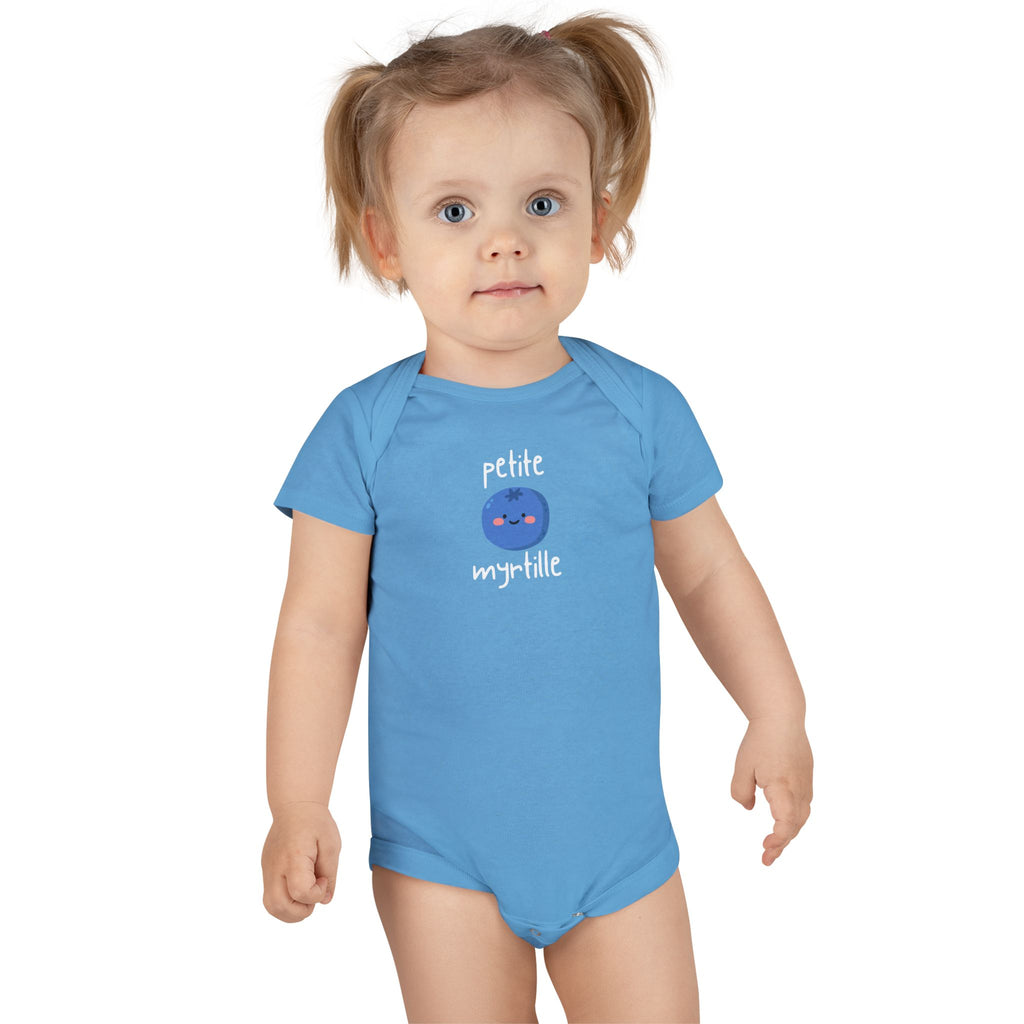 Baby Onesie with 'petite myrtille' Cute Blueberry Graphic — Infant Bodysuit