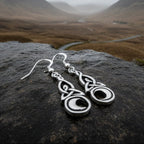 Cassiopeia Celtic Moon Earrings in Sterling Silver