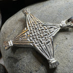 Artisan Sterling Silver Irish St. Brigid's Cross Necklace - Made in Ireland