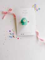 Teal Daisy Egg clip by Evie Pearl Handmade