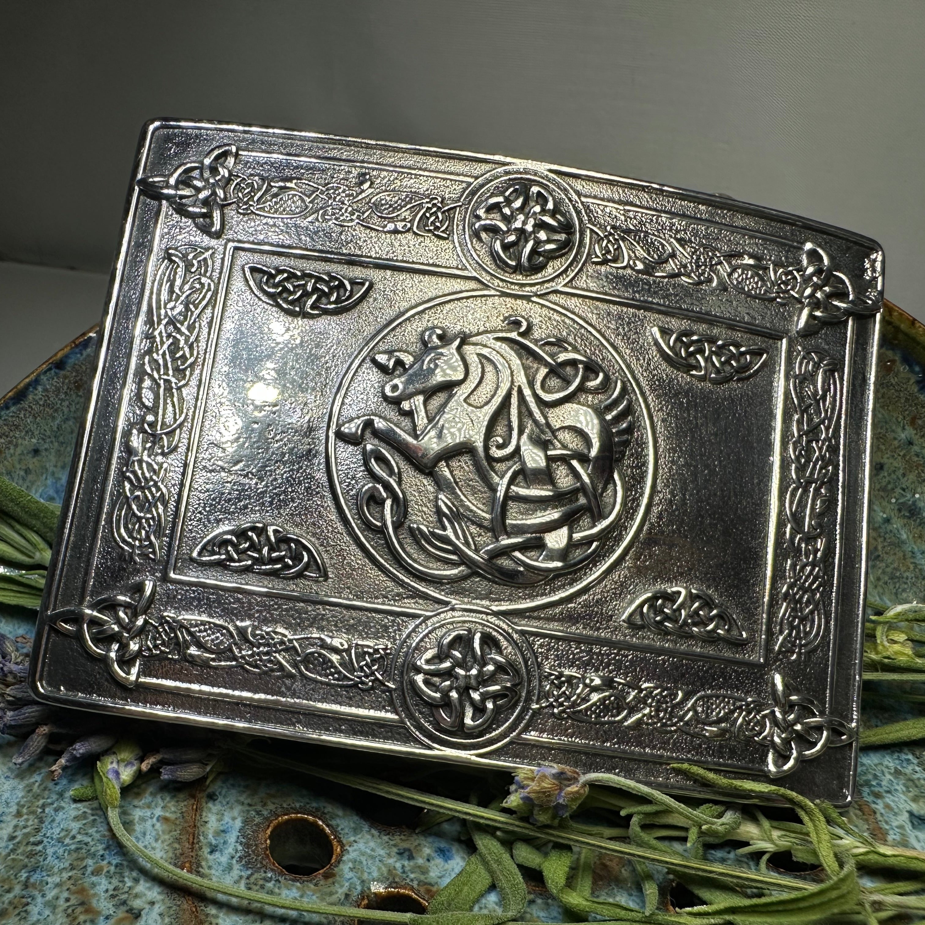Kelpie Celtic Kilt Belt Buckle - Handmade in Scotland