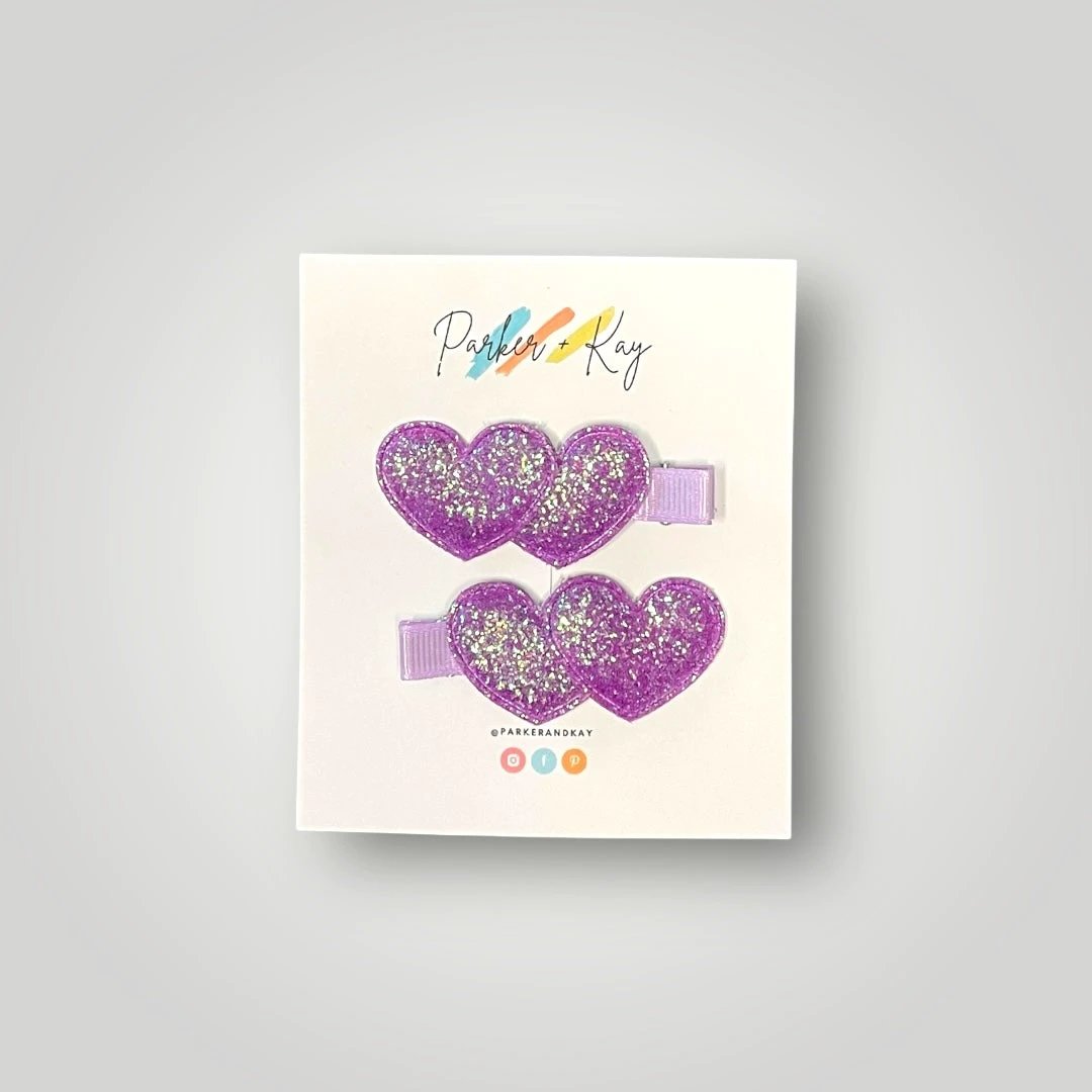 Sparkling Heart Hair Clips by Parker + Kay Creative