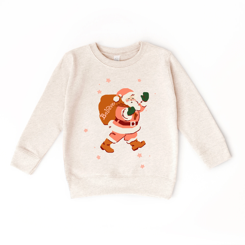 Believe Santa Claus toddler and youth Sweatshirt, Christmas collection by Benny and Ray Apparel