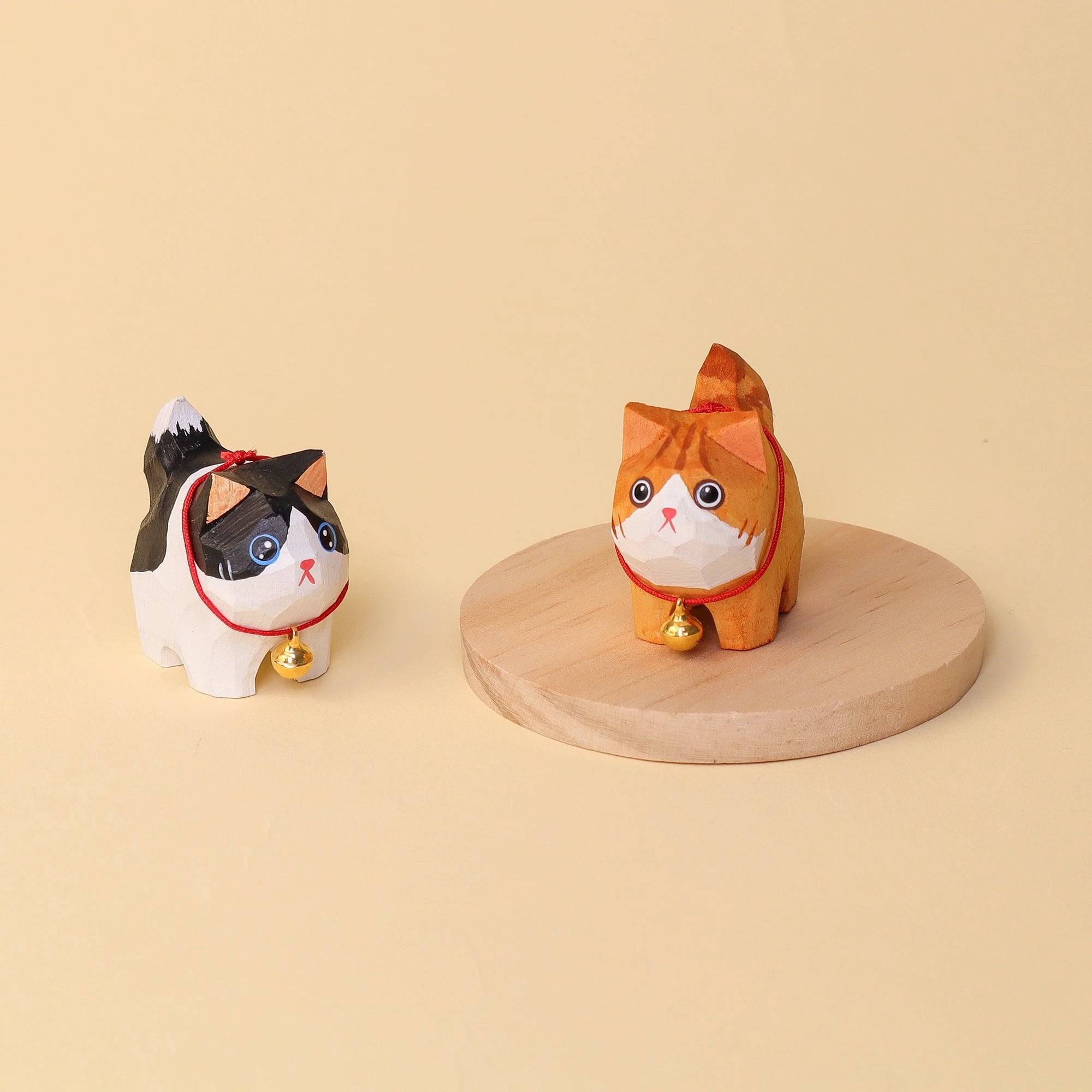Hand-Carved Wooden Cats, Personalized Gift for Cat Lovers by Kitsville
