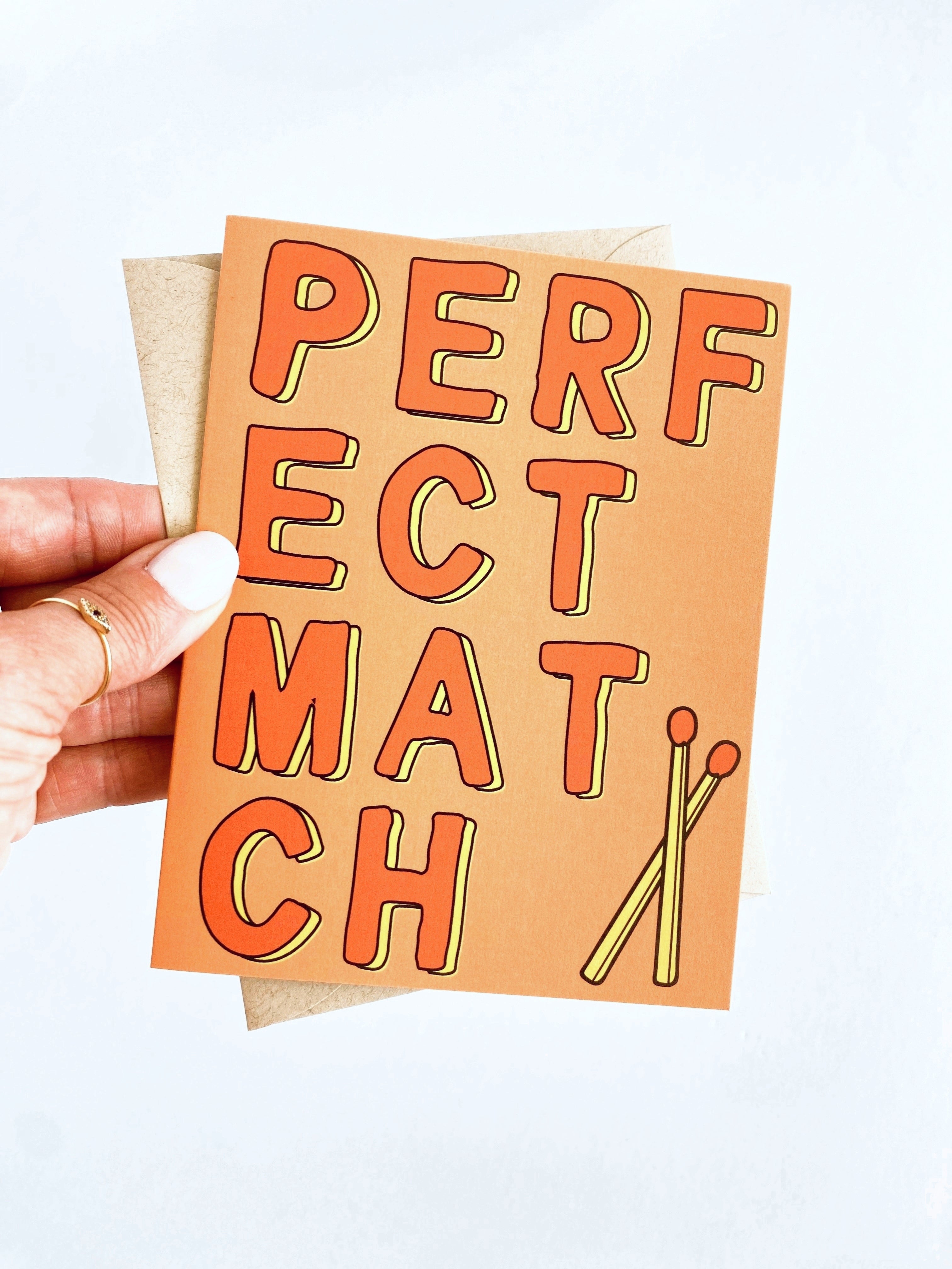 Perfect Match Engagement Card Wedding Card