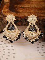 Shining Diva Black Classic Chandbalis Earrings