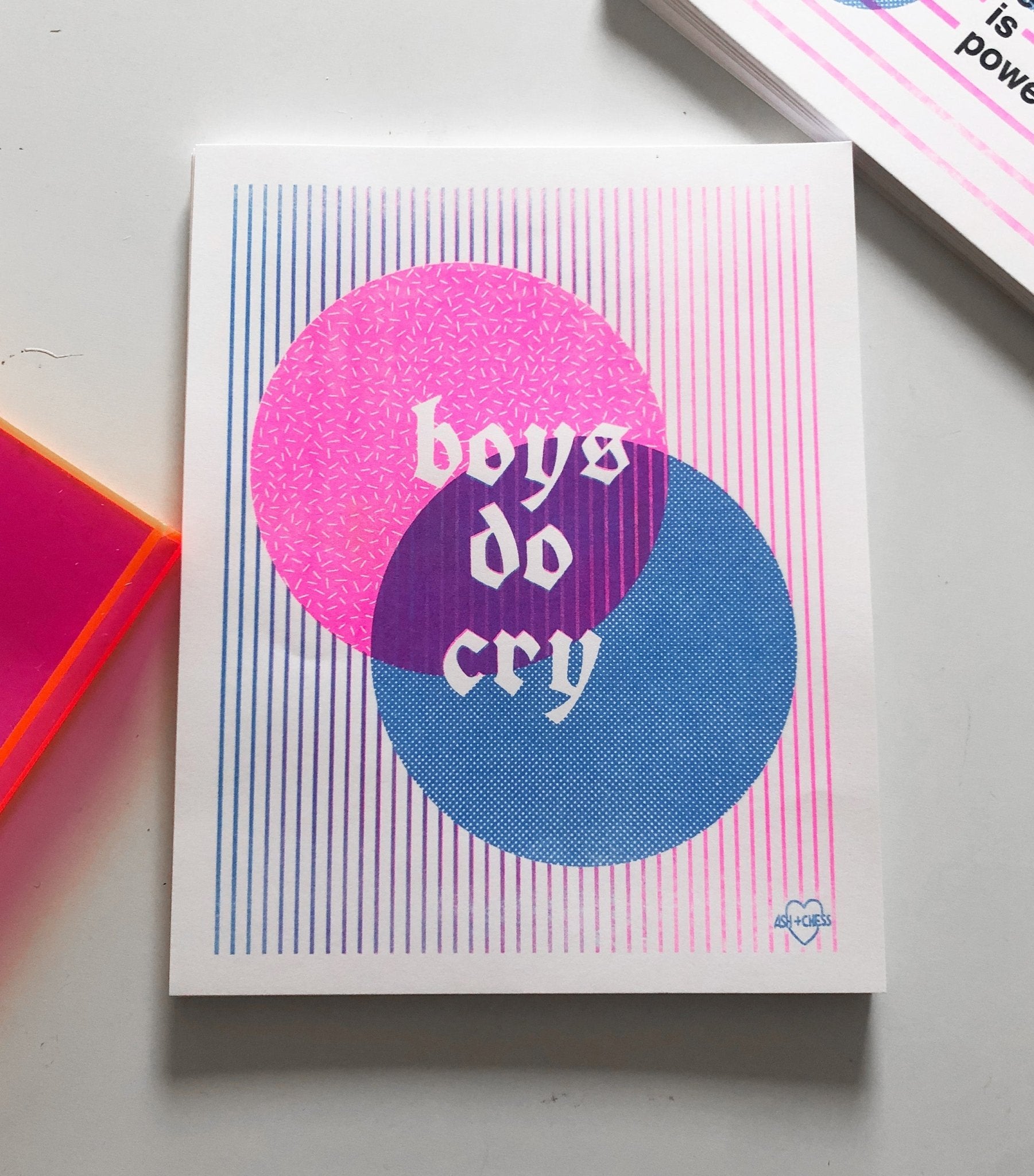 8x10 Boys Do Cry Risograph Print Art Prints La Vie Bien 8x10 Boys Do Cry Risograph Print