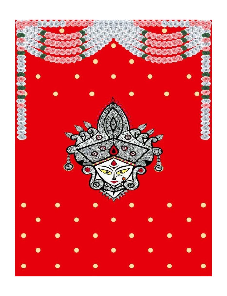 8x5 Feet Durga Fabric Reusable Backdrop Banner for Durga Pooja/Navratri Festive Decor La Vie Bien 8x5 Feet Durga Fabric Reusable Backdrop Banner for Durga Pooja/Navratri