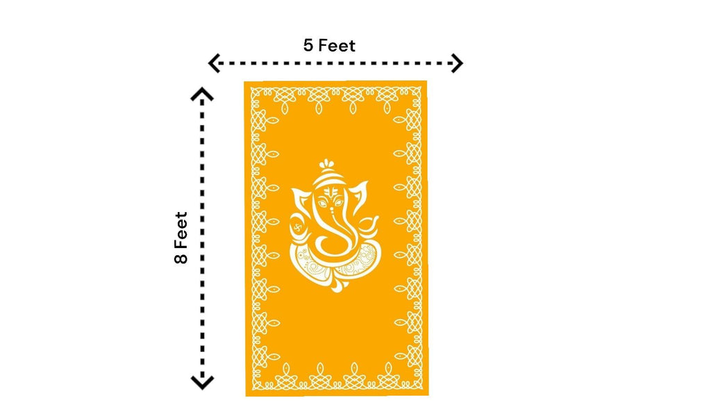 8x5 Feet Fabric Reusable Lord Ganesha Backdrop Banner for Wedding, Housewarming, Any ausipious occaions or pooja (AS1098) Festive Decor La Vie Bien 8x5 Feet Fabric Reusable Lord Ganesha Backdrop Banner for Wedding, Housewarming, Any ausipious occaions or pooja (AS1098)